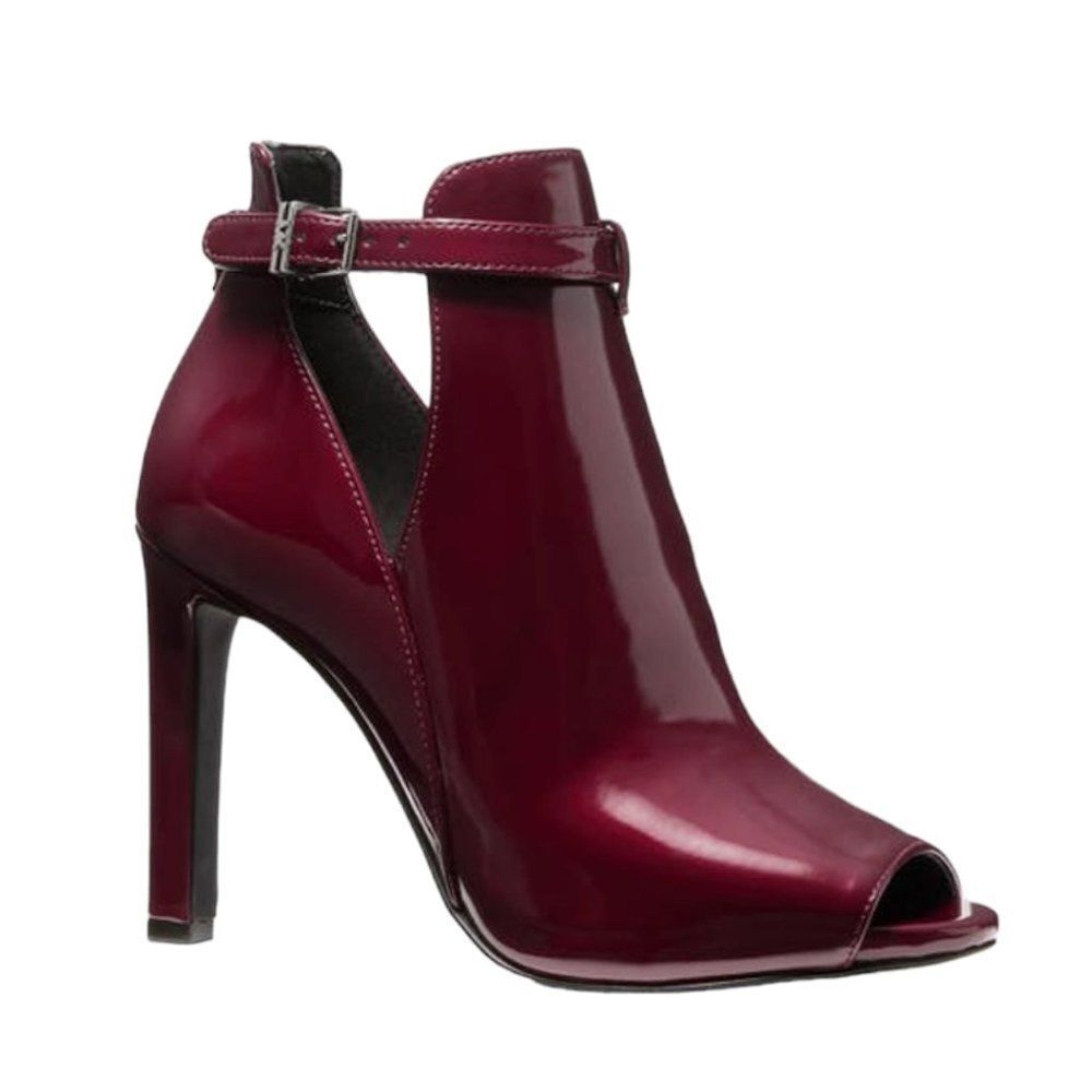 Michael Kors Lawson Open Toe Bootie Merlot Size 7.5 NWT $175 MSRP